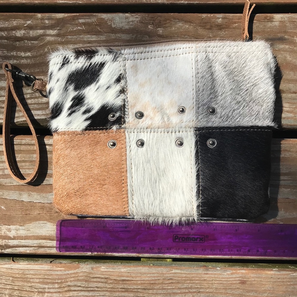Myra genuine fur wristlet